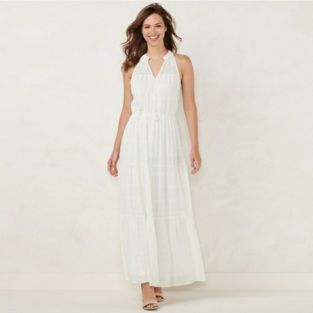 Lauren Conrad White Maxi Dress Size Medium